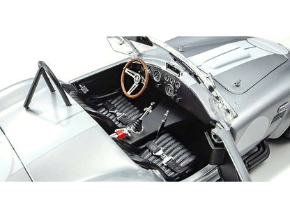 Shelby Cobra 427 S/C Silver Metallic with White Stripes 1/18 Diecast Model Car by Kyosho