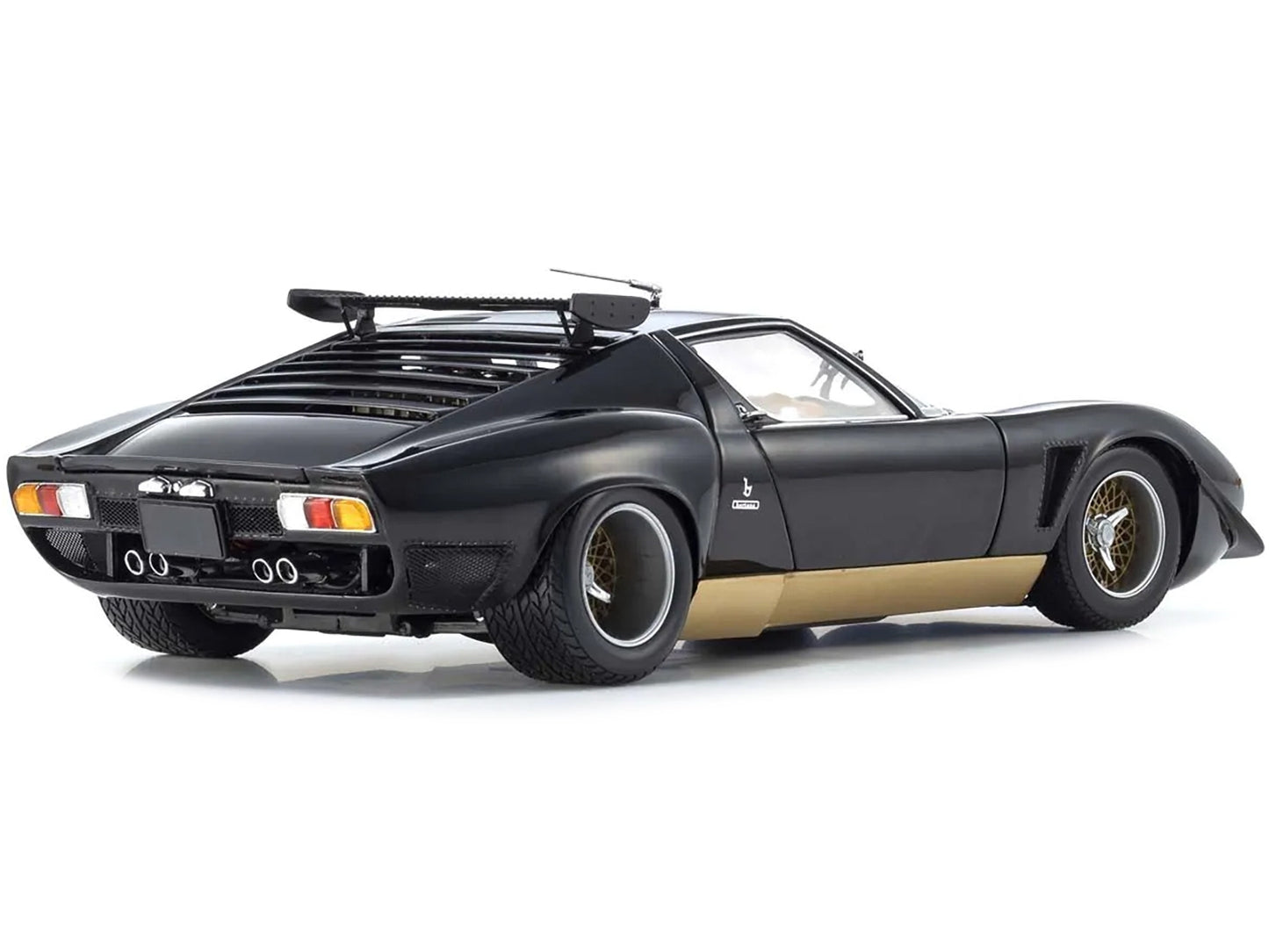 Lamborghini Miura SVR Black and Gold 1/18 Model Car by Kyosho