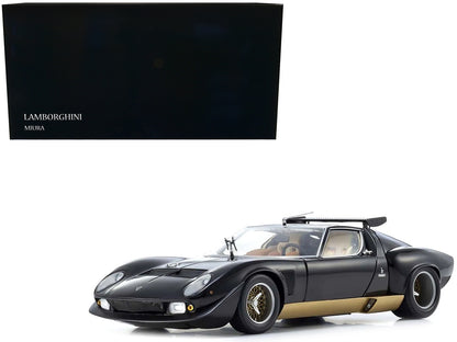 Lamborghini Miura SVR Black and Gold 1/18 Model Car by Kyosho