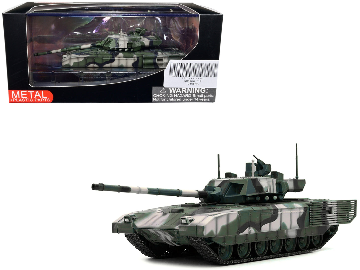 Russian T14 Armata MBT (Main Battle Tank) Multi-Woodland Camouflage "Armor Premium" Series 1/72 Diecast Model by Panzerkampf