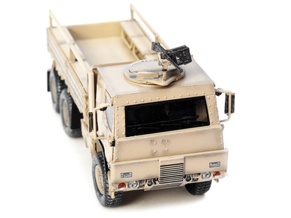 M1083 MTV (Medium Tactical Vehicle) Armored Cab Cargo Truck with Turret Desert Camouflage "US Army" "Armor Premium" Series 1/72 Diecast Model by Panzerkampf