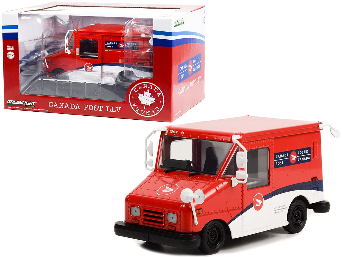 Canada Post LLV Long-Life Postal Delivery Vehicle Red and White 1/18 Diecast Model Car by Greenlight