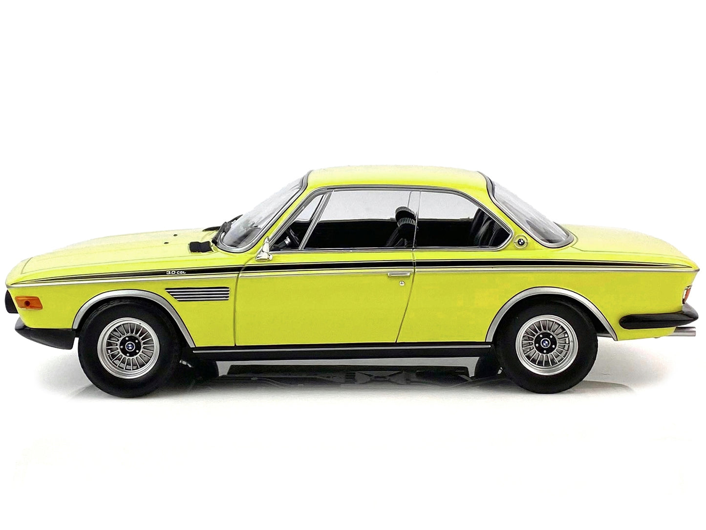 1971 BMW 3.0 CSL Yellow with Black Stripes Limited Edition to 600 pieces Worldwide 1/18 Diecast Model Car by Minichamps