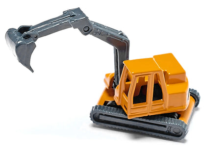 Truck with Low Loader Trailer and Excavator Yellow Diecast Model by Siku