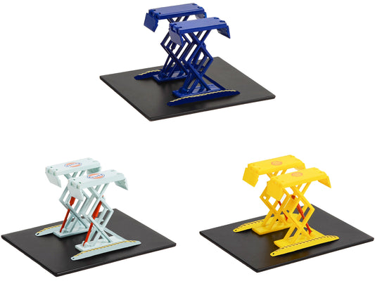 Automotive "Double Scissor Lifts" Set of 3 pieces Series 1 1/64 Diecast Models by Greenlight