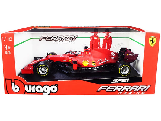 Ferrari SF21 #16 Charles Leclerc Formula One F1 Car "Ferrari Racing" Series 1/18 Diecast Model Car by Bburago