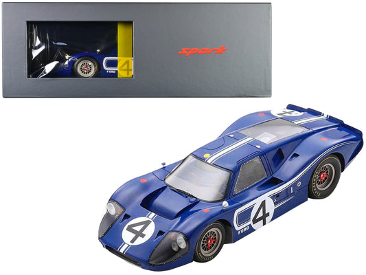 Ford GT40 MK IV #4 Denny Hulme - Lloyd Ruby "24 Hours of Le Mans" (1967) with Acrylic Display Case 1/18 Model Car by Spark