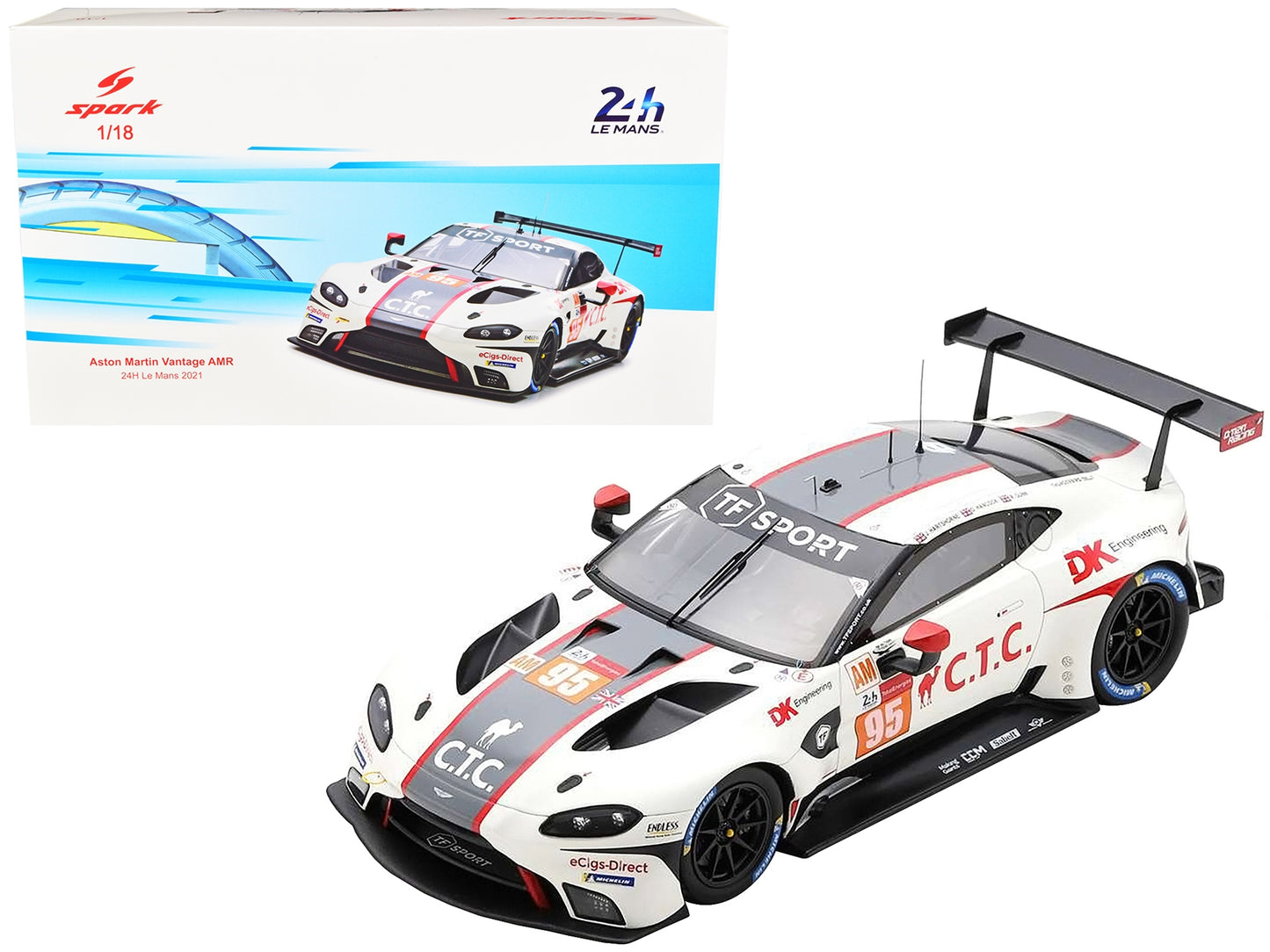 Aston Martin Vantage AMR #95 John Hartshorne - Oliver Hancock - Ross Gunn "TF Sport" 24 Hours of Le Mans (2021) 1/18 Model Car by Spark