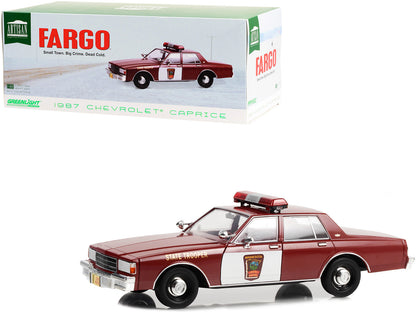 1987 Chevrolet Caprice Burgundy with Burgundy Interior "Minnesota State Trooper" "Fargo" (1996) Movie "Artisan Collection" 1/18 Diecast Model Car by Greenlight