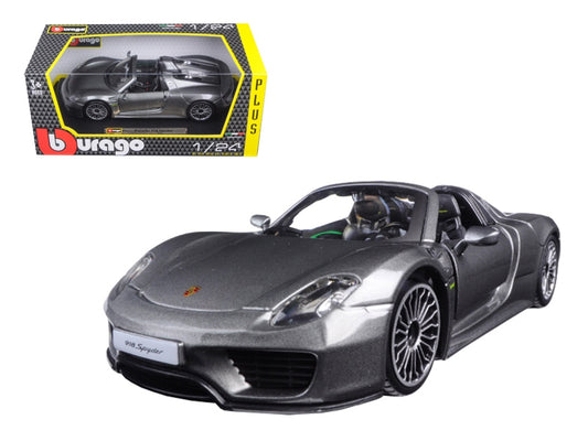 Porsche 918 Spyder Gray Metallic 1/24 Diecast Model Car by Bburago