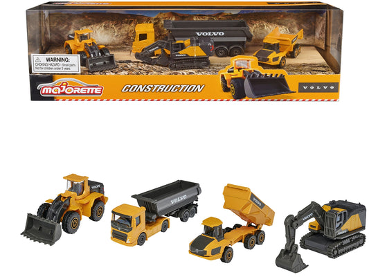 Volvo Construction (2023) 4 Piece Set 1/64 Diecast Models by Majorette