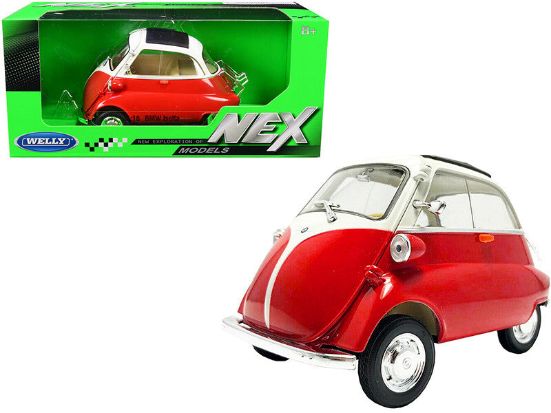 BMW Isetta Red and White "NEX Models" 1/18 Diecast Model Car by Welly