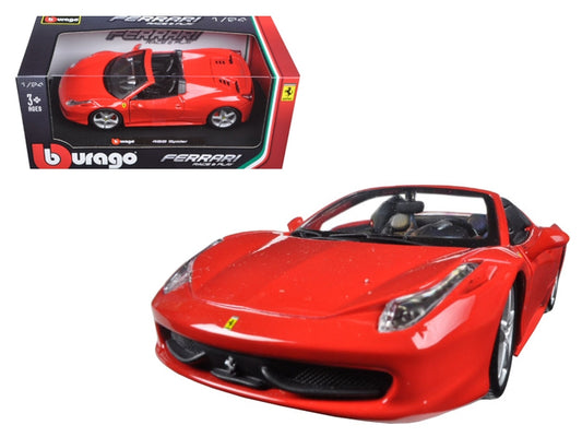 Ferrari 458 Spider Red 1/24 Diecast Model Car by Bburago