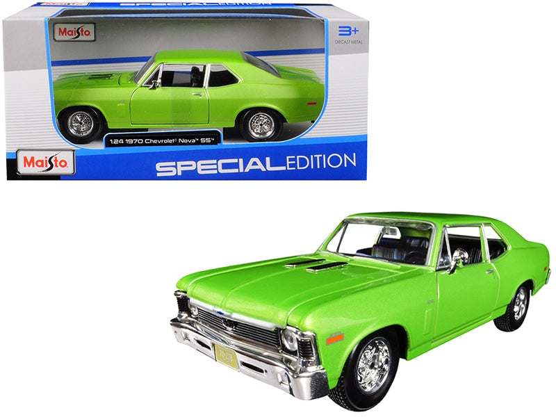 1970 Chevrolet Nova SS Metallic Green 1/24 Diecast Model Car by Maisto