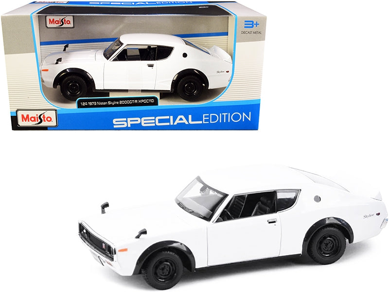 1973 Nissan Skyline 2000GT-R (KPGC110) White "Special Edition" Series 1/24 Diecast Model Car by Maisto