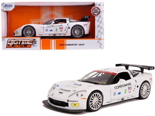 2005 Chevrolet Corvette C6-R #3 Olivier Beretta - Oliver Gavin "Compuware" White "Bigtime Muscle" 1/24 Diecast Model Car by Jada