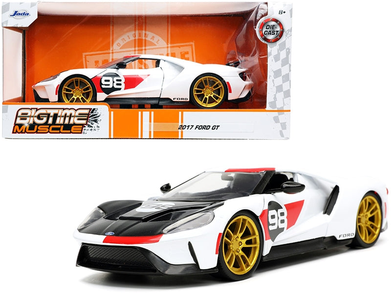 2021 Ford Gt #98 White "Heritage Edition" "Bigtime Muscle" Series 1/24 Diecast Model Car by Jada