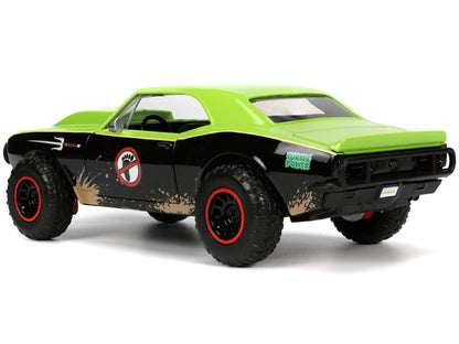 1967 Chevrolet Camaro Offroad Bright Green and Matt Black (Dirty Version) and Raphael Diecast Figure "Teenage Mutant Ninja Turtles" "Hollywood Rides" Series 1/24 Diecast Model Car by Jada