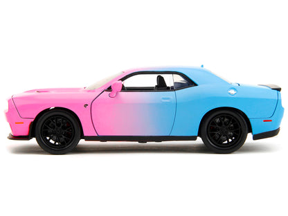 2015 Dodge Challenger SRT Hellcat Pink and Blue "Pink Slips" Series 1/24 Diecast Model Car by Jada