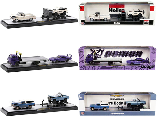 Auto Haulers Set of 3 Trucks Release 53 Limited Edition to 8400 pieces Worldwide 1/64 Diecast Model Cars by M2 Machines