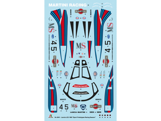 Skill 3 Model Kit Lancia LC2 "World Sport Prototype Championship" 1/24 Scale Model by Italeri