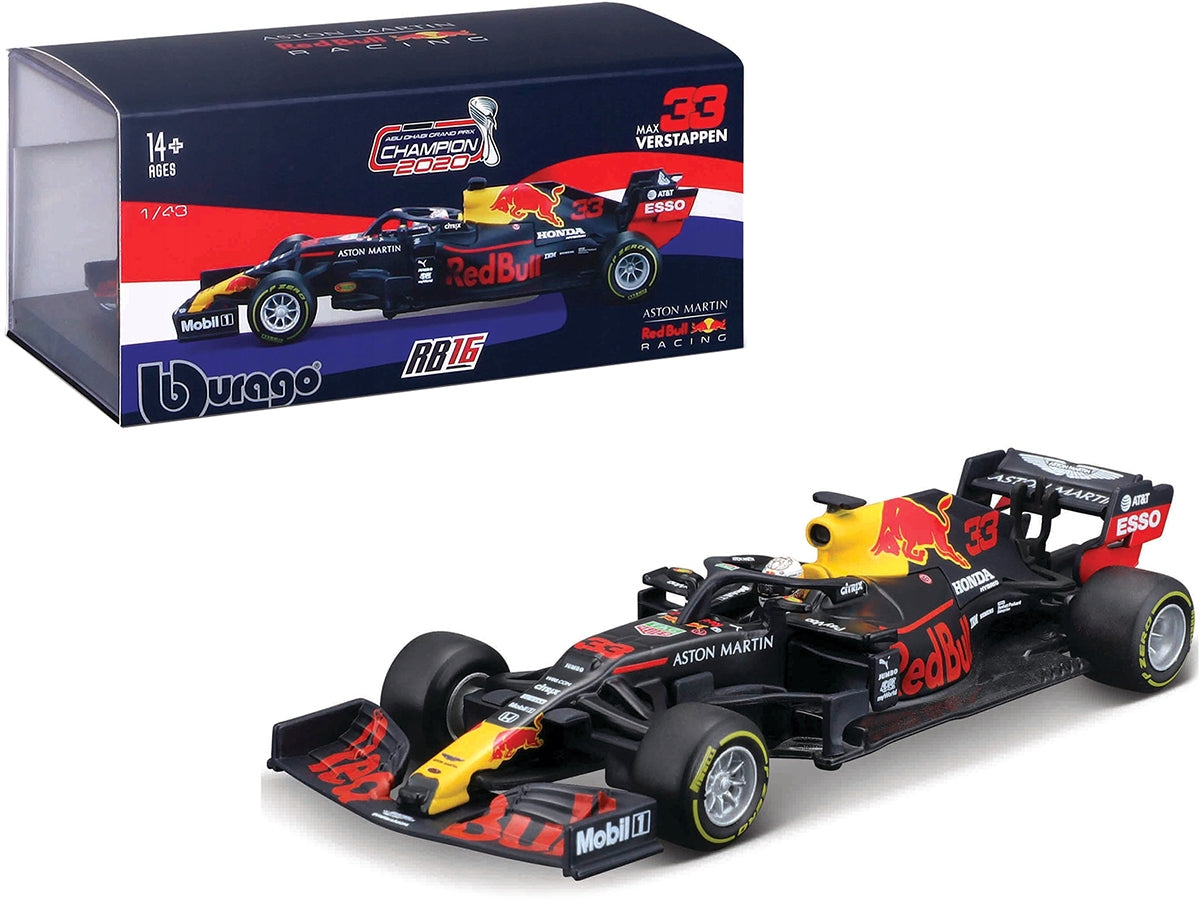 Aston Martin Red Bull Racing RB16 #33 Max Verstappen Winner Formula One F1 Abu Dhabi GP (2020) 1/43 Diecast Model Car by Bburago