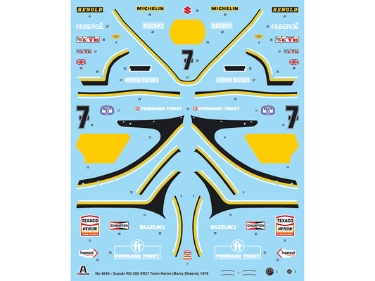 Skill 5 Model Kit Suzuki RG 500 XR27 Motorcycle #7 Barry Sheene "Heron Team" (1978) 1/9 Scale Model by Italeri