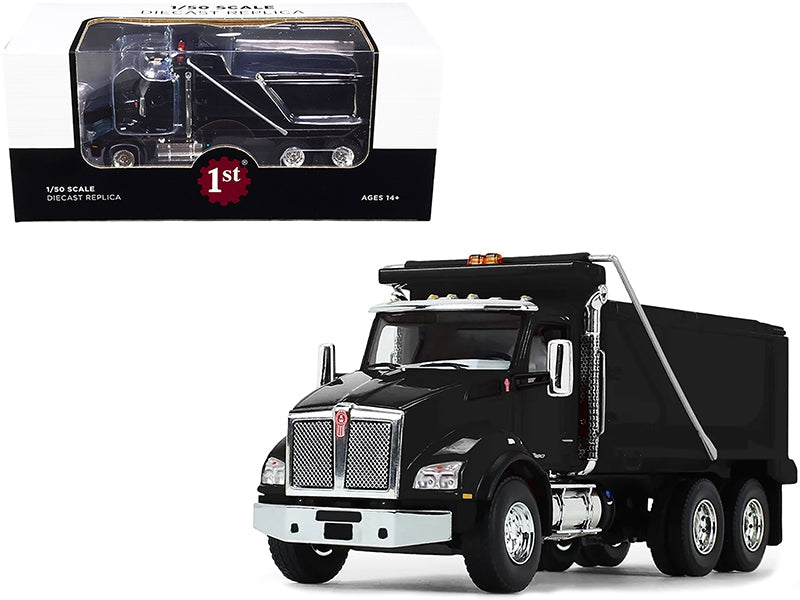 Kenworth T880 Dump Truck Black 1/50 Diecast Model by First Gear