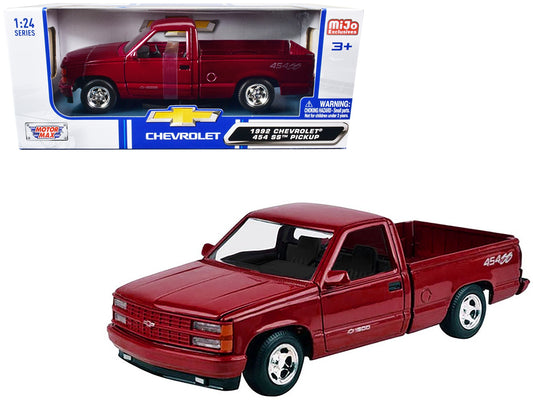 1992 Chevrolet 454 SS Pickup Truck Red Metallic 1/24 Diecast Model Car by Motormax