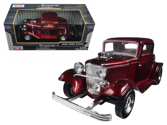 1932 Ford Coupe Burgundy 1/24 Diecast Model Car by Motormax