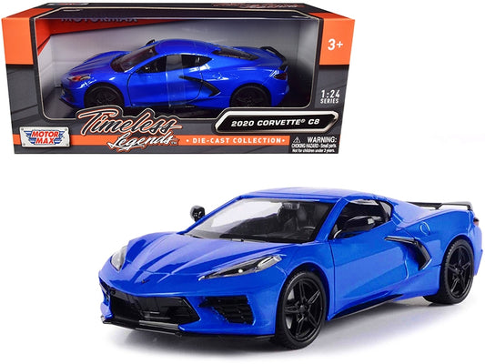 2020 Chevrolet Corvette C8 Stingray Blue Metallic "Timeless Legends" 1/24 Diecast Model Car by Motormax