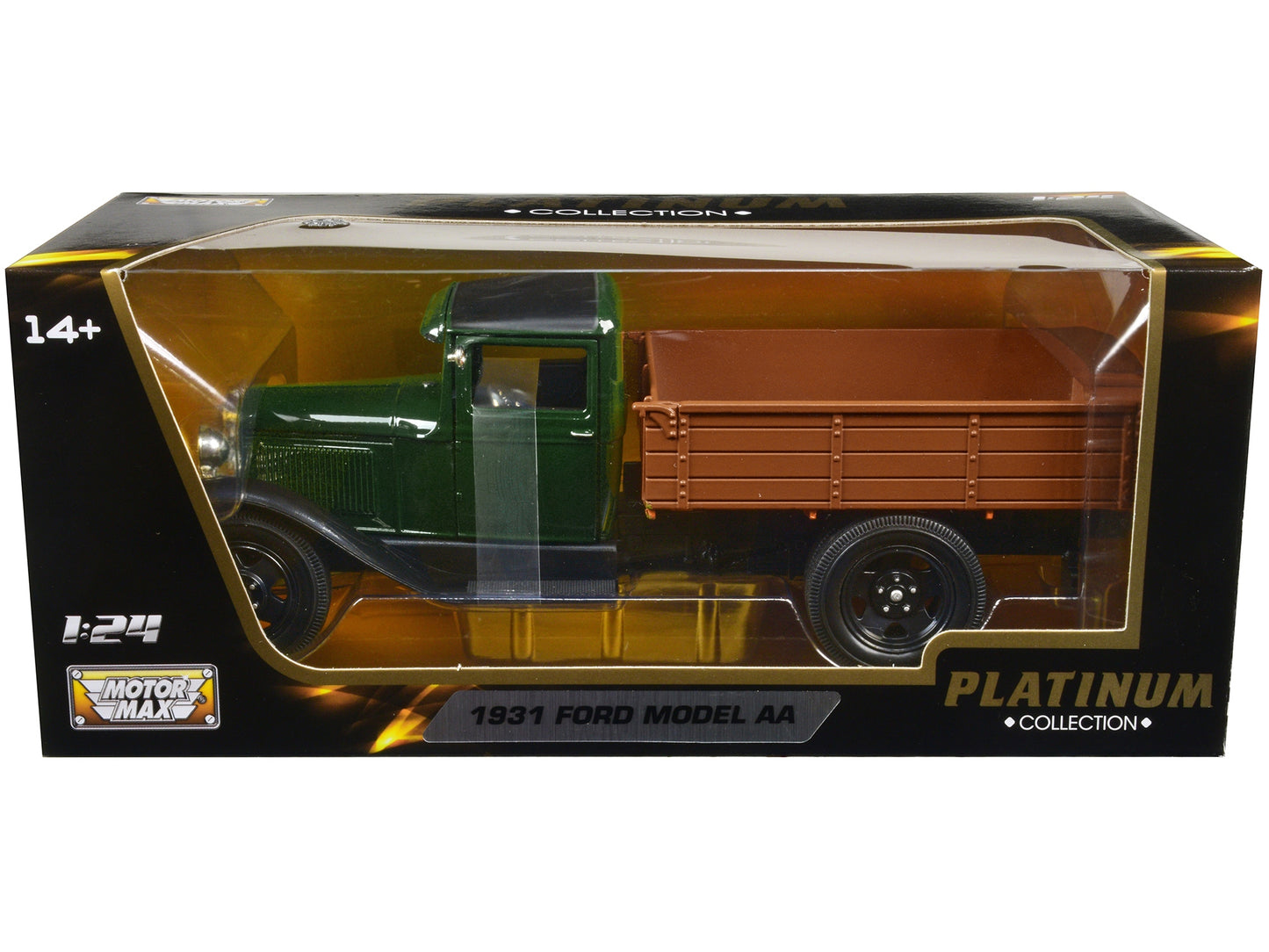 1931 Ford Model AA Pickup Truck Dark Green and Black "Platinum Collection" Series 1/24 Diecast Model Car by Motormax