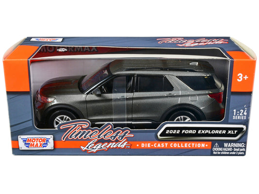 2022 Ford Explorer XLT Gray Metallic "Timeless Legends" Series 1/24 Diecast Model Car by Motormax