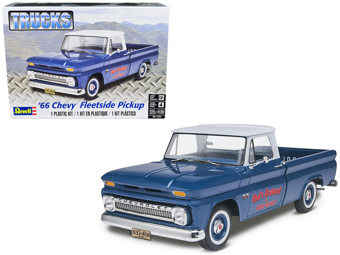 Level 4 Model Kit 1966 Chevrolet Fleetside Pickup Truck 1/25 Scale Model by Revell