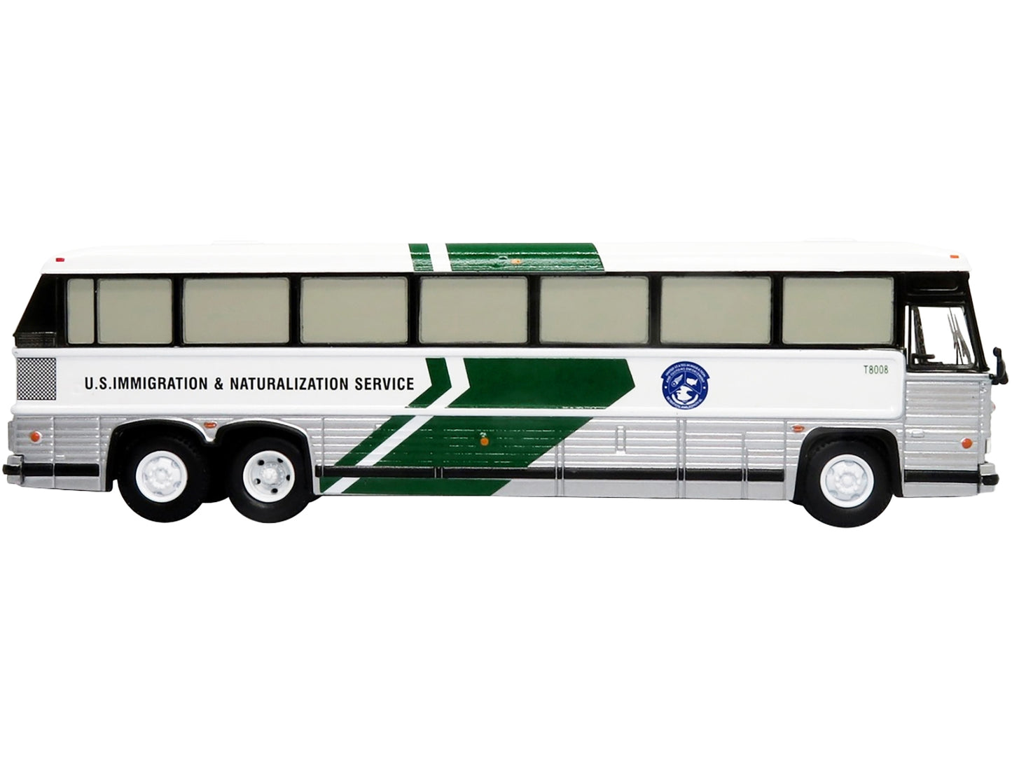 MCI MC-12 Coach Classic Bus "U.S. Immigration & Naturalization Service" "Vintage Bus & Motorcoach Collection" 1/87 Diecast Model by Iconic Replicas