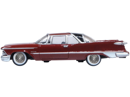 1959 Chrysler Imperial Crown 2 Door Hardtop Radiant Red with Black Top 1/87 (HO) Scale Diecast Model Car by Oxford Diecast