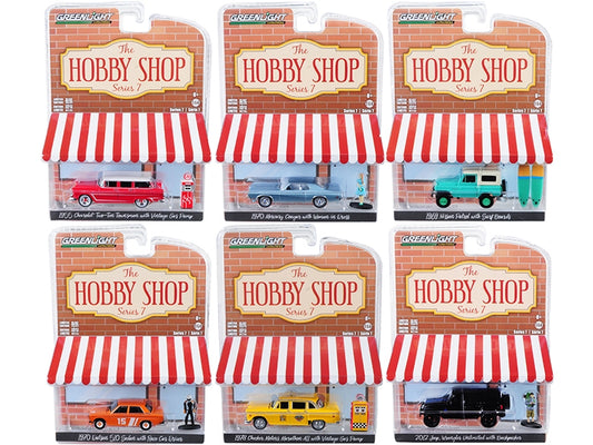 "The Hobby Shop" Set of 6 pieces Series 7 1/64 Diecast Model Cars by Greenlight