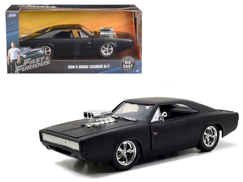 Dom's 1970 Dodge Charger R/T Matt Black "Fast & Furious" Movie 1/24 Diecast Model Car by Jada