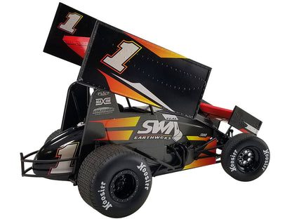 Winged Sprint Car #1 Jamie Veal "SWI Earthworks" SWI Engineering Racing Team (2022) 1/18 Diecast Model Car by ACME