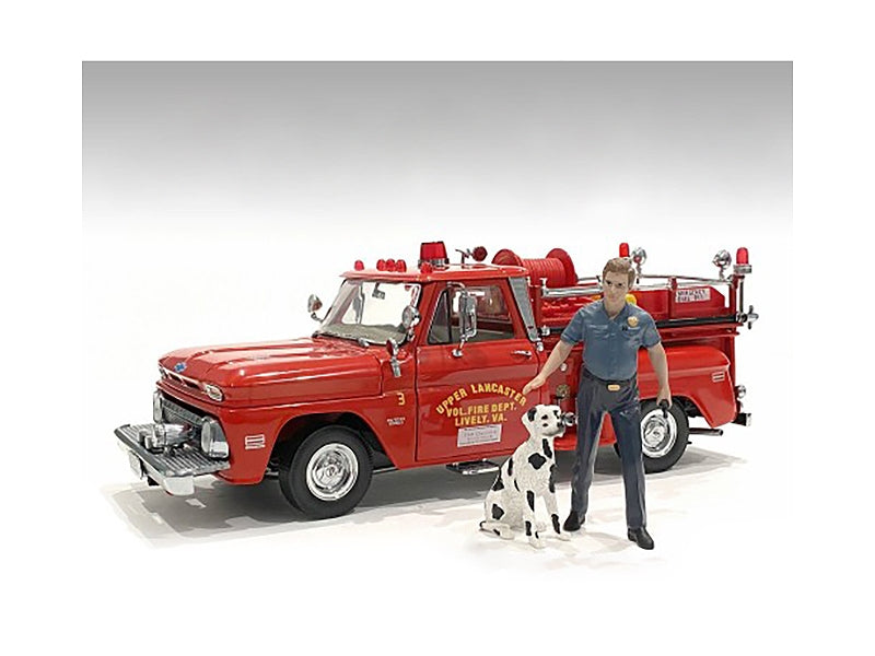 "Firefighters" Fire Dog Training Figures (Trainer and Dog) for 1/24 Scale Models by American Diorama