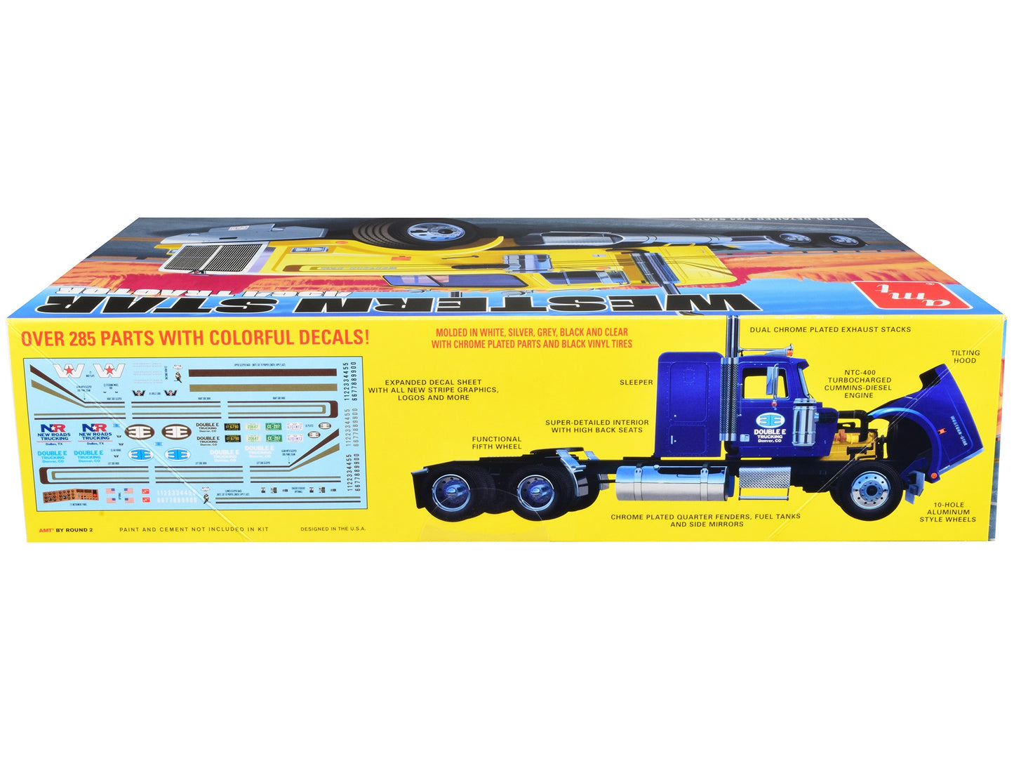 Skill 3 Model Kit Western Star 4964 Truck Tractor 1/24 Scale Model by AMT