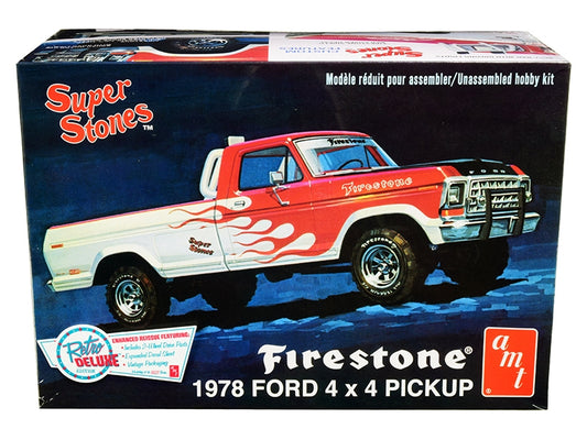 Skill 2 Model Kit 1978 Ford 4x4 Pickup Truck "Firestone Super Stones" 1/25 Scale Model by AMT