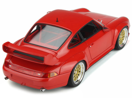 1996 Porsche 911 (993) 3.8 RSR Guards Red with Gold Wheels 1/18 Model Car by GT Spirit