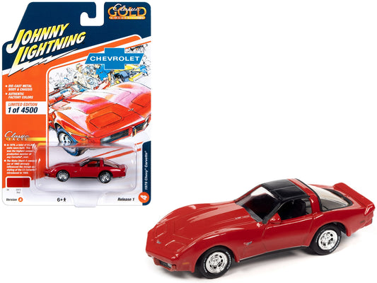 1979 Chevrolet Corvette Red with Black Top "Classic Gold Collection" 2023 Release 1 Limited Edition to 4500 pieces Worldwide 1/64 Diecast Model Car by Johnny Lightning