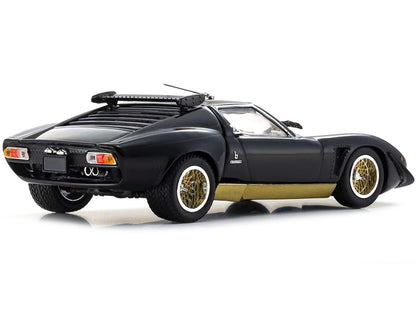 Lamborghini Miura SVR Black with Gold Accents and Wheels 1/43 Diecast Model Car by Kyosho