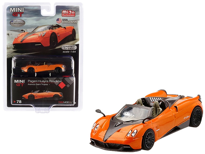 Pagani Huayra Roadster Arancio Saint Tropez / Orange Metallic Limited Edition to 2,400 pieces Worldwide 1/64 Diecast Model Car by True Scale Miniatures