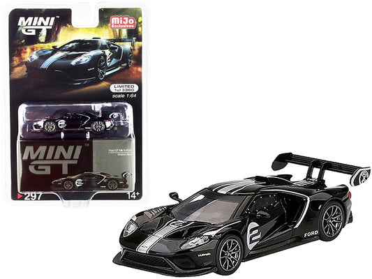 Ford GT Mk II #2 Shadow Black with Silver Stripes Limited Edition to 3360 pieces Worldwide 1/64 Diecast Model Car by True Scale Miniatures