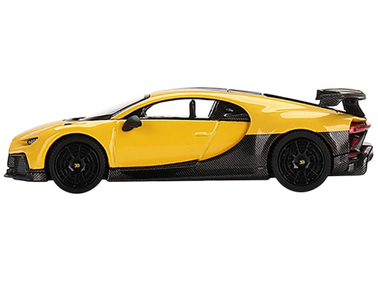 Bugatti Chiron Pur Sport Yellow and Carbon Limited Edition to 4200 pieces Worldwide 1/64 Diecast Model Car by True Scale Miniatures