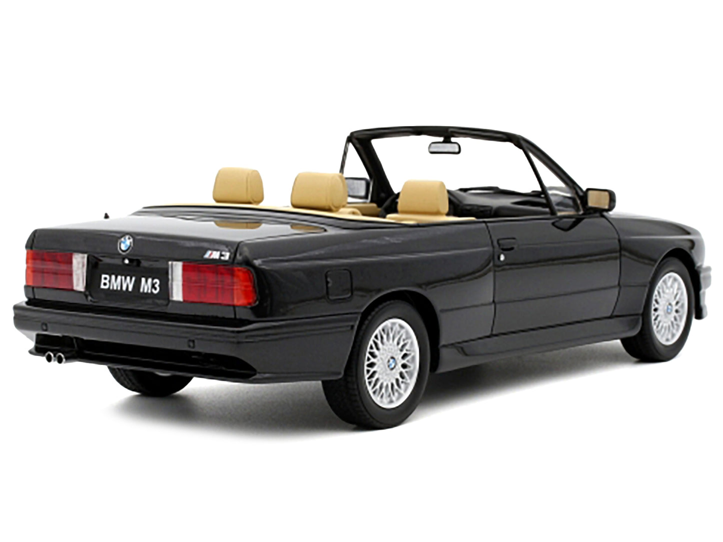 1989 BMW E30 M3 Convertible Diamond Black Metallic Limited Edition to 3000 pieces Worldwide 1/18 Model Car by Otto Mobile