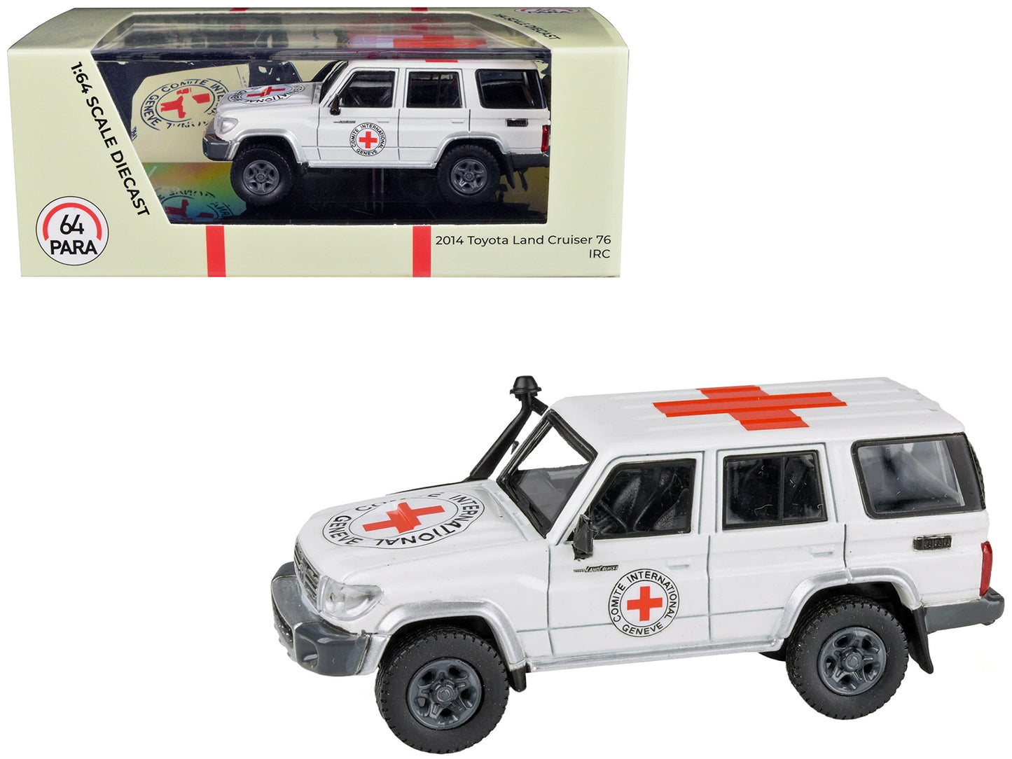 2014 Toyota Land Cruiser 76 White "International Red Cross" 1/64 Diecast Model Car by Paragon Models